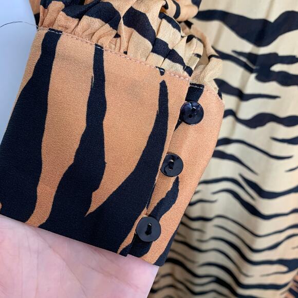 Realisation Vivienne Midi Dress Tiger Small New Silk Womens Small - Picture 12 of 16